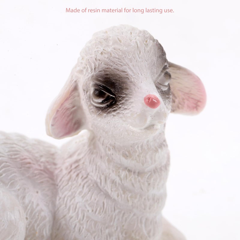 YARNOW Simulated Sheep Ornament Miniature Resin Figurines 4Pcs for Micro Landscape Fairy Garden Decor Terrarium Crafts Home Decoration Random Style - Image 4